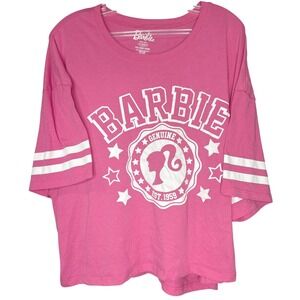 Barbie Mattel 2X(18w-20w) Varsity Graphic Pink T-Shirt Womens Plus Est 1959